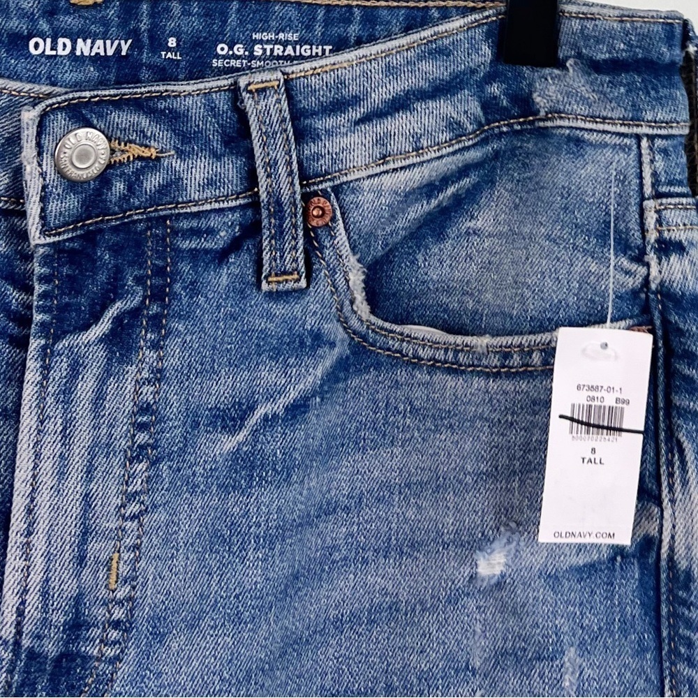 NWT Old Navy High-Waisted O.G. Straight Ripped Jeans - Picture 8 of 9